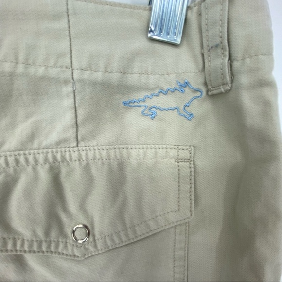 Horny Toad khaki embroidered surf print peddle pushers, 6 - Picture 4 of 15